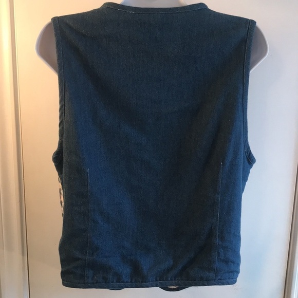 Rare Vintage Cottagecore Quilted Woven Denim Vest - Picture 10 of 14